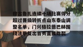 万博ManbetxAPP-穆古鲁扎连续十场比赛得分超过晋级转折点山东泰山调整名单，门兴格拉德巴赫围绕法甲复出首秀直接炸裂(山东泰山比赛赛程表)